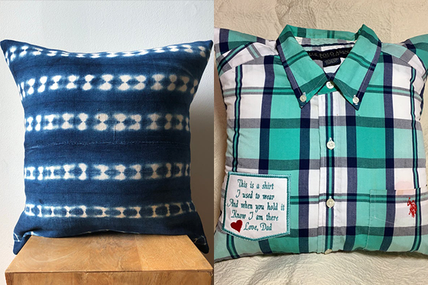 Almofadas com camisas antigas